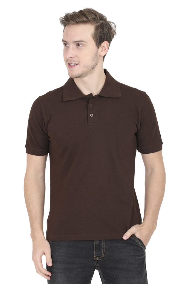 SOLID POLO - COFFEE BROWN