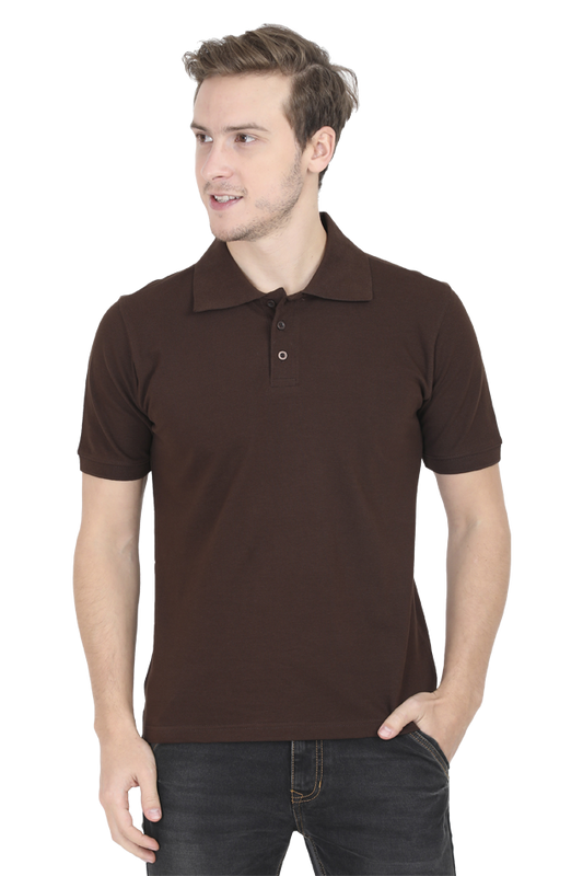 SOLID POLO - COFFEE BROWN