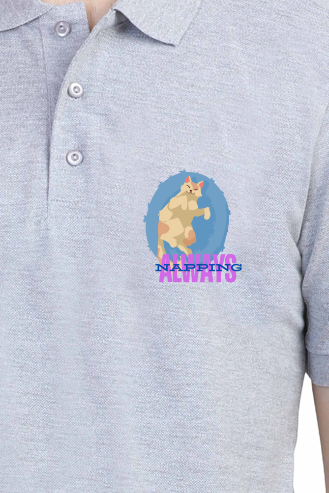 ALWAYS NAPPING CAT - MEN'S POLO TSHIRT