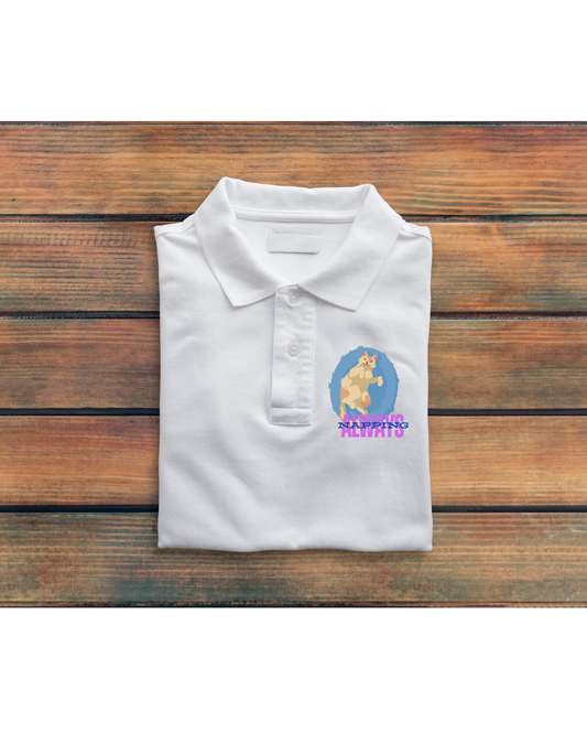 ALWAYS NAPPING CAT - MEN'S POLO TSHIRT